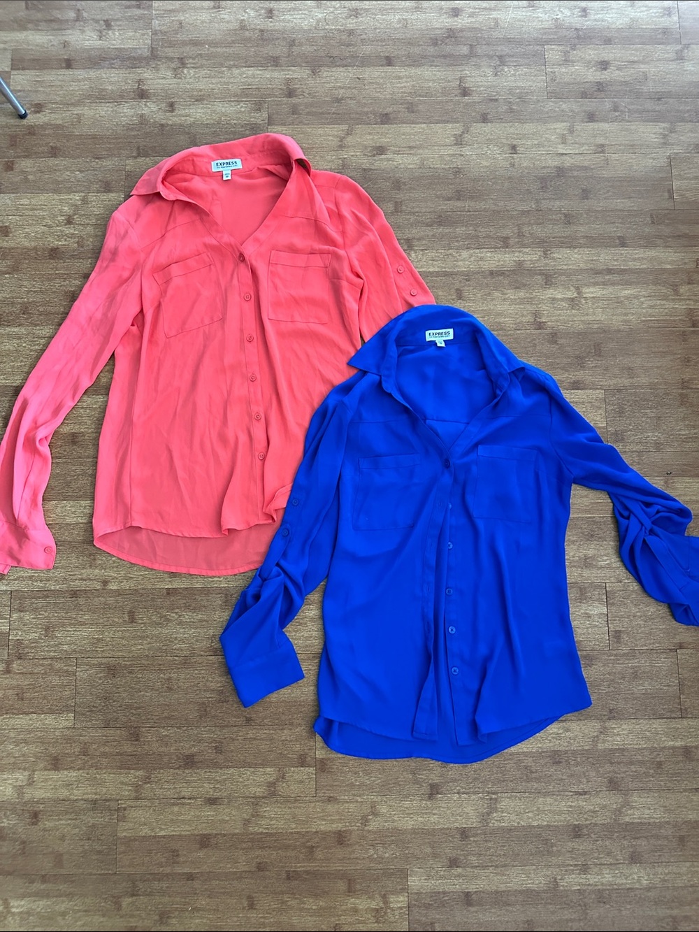Express Portofino Shirts- blue and pink- XS